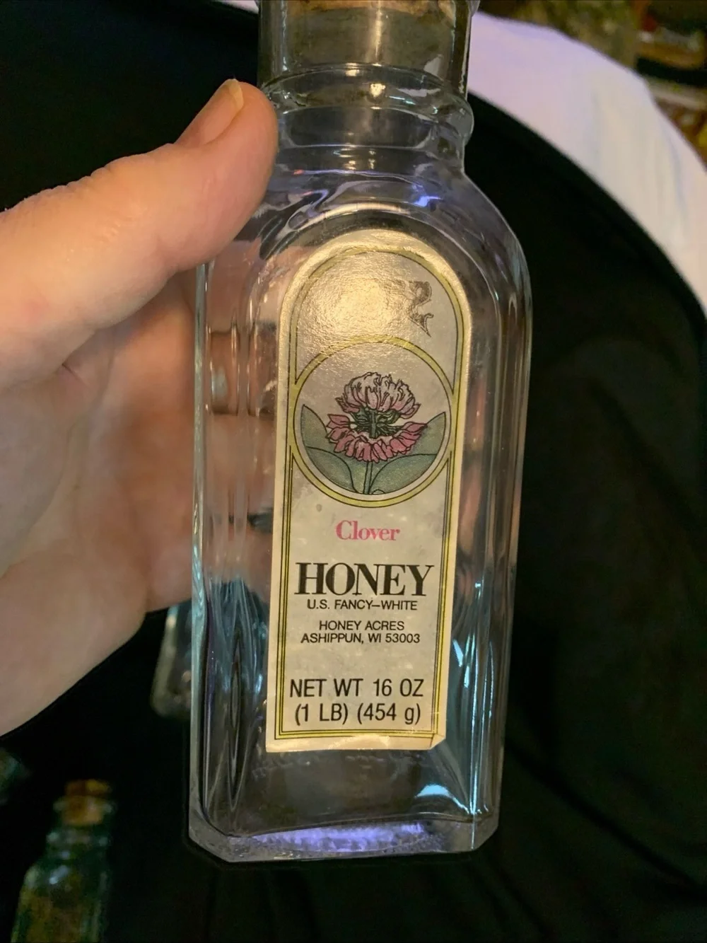 Vintage-Style Clear Glass Honey Bottles with Cork Stoppers - Set of 5